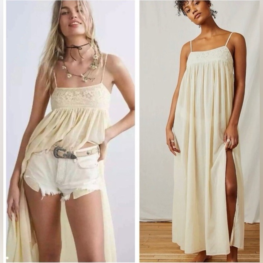 Free People Confidently Lost Maxi Slip Intimately Yellow